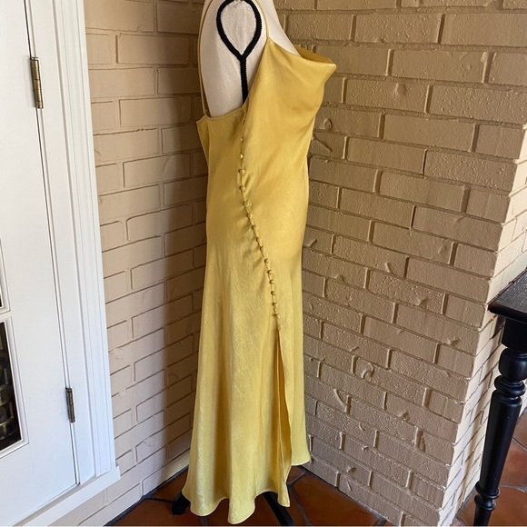 Zara Lingerie Style Gold Satin Slip Dress Button Side Large L NEW NWT - Picture 3 of 10